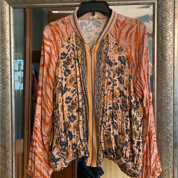 Mystree Colorful zip up bomber jacket - size L - Picture 1 of 4